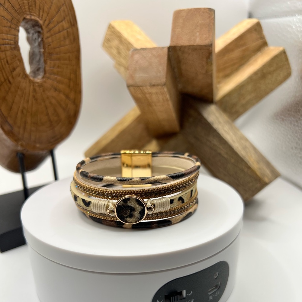 Multi Layered Leopard‎ Print Bracelet NEW